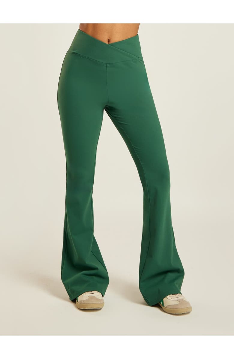 Be Athletica Be 180 Wrap-Waist Flared Leggings, Alternate, color, Forest