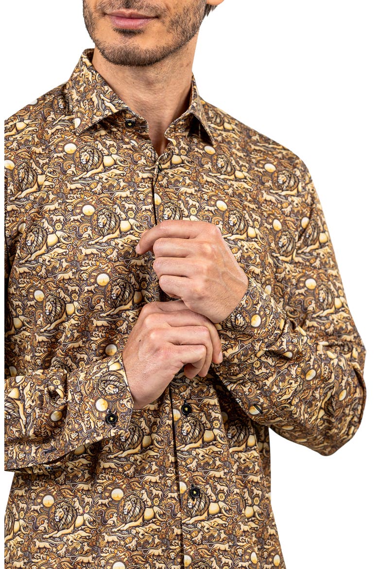Fibonacci Stretch Ascension 3318 Contemporary Fit Button-Up Shirt, Alternate, color, YELLOW