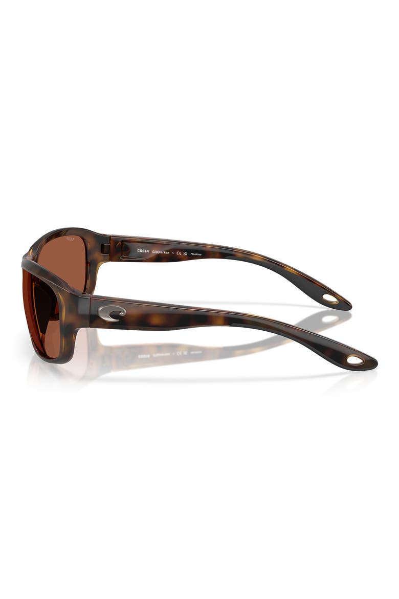 Clipperton 58mm Polarized Rectangular Sunglasses, Alternate, color, TORTOISE/ COPPER 580P