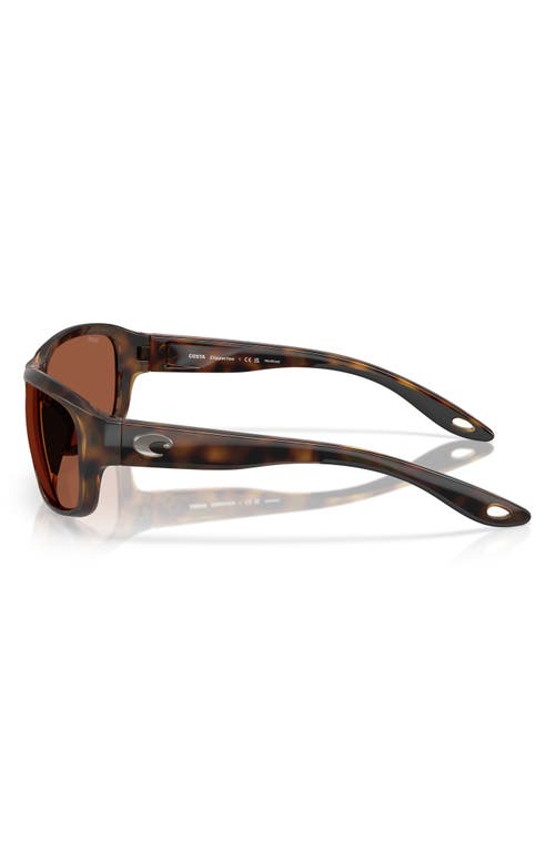 Costa Del Mar Clipperton 58mm Polarized Rectangular Sunglasses In Tortoise/copper 580p