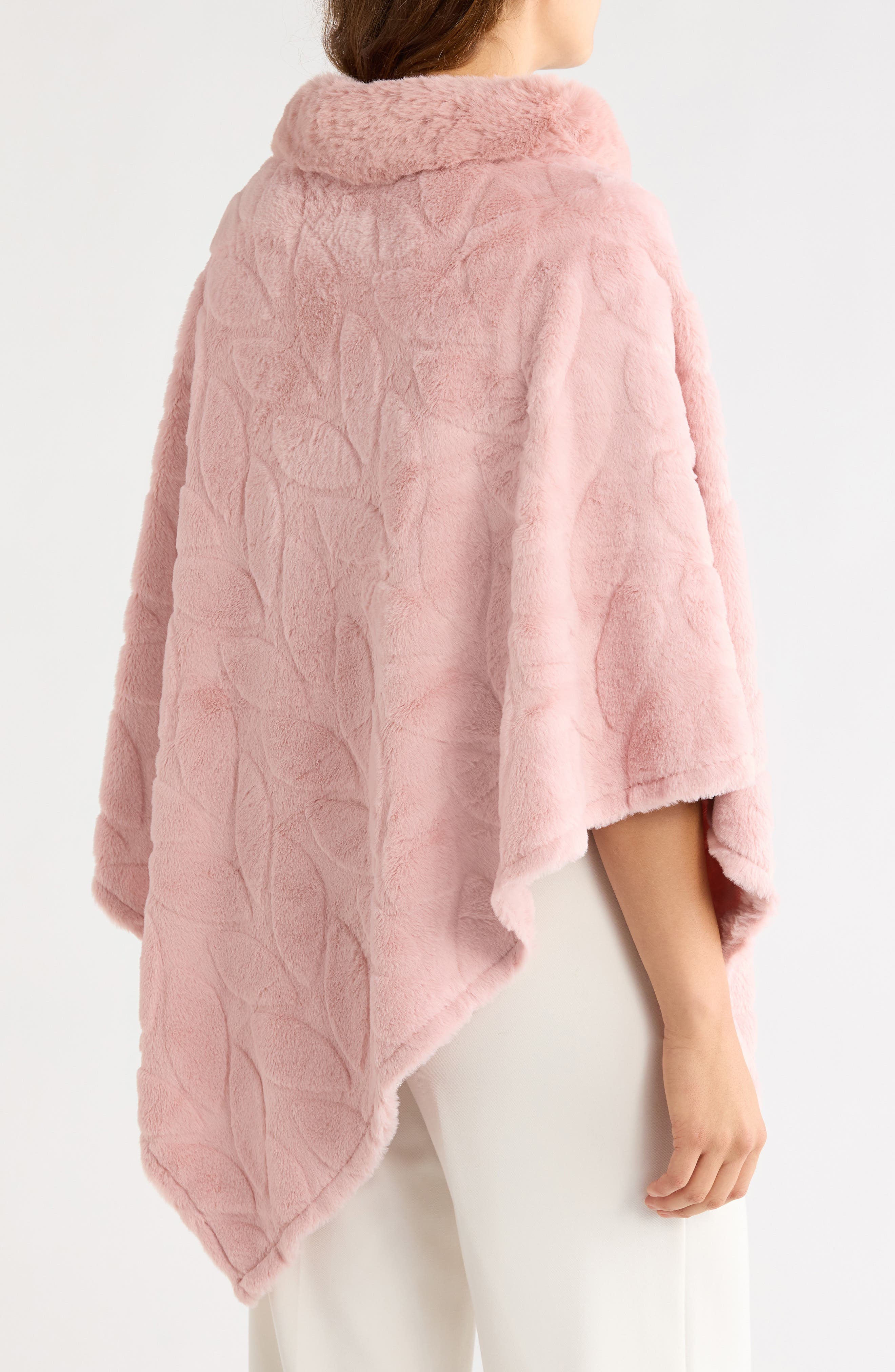 Faux Fur Cowl Neck Poncho