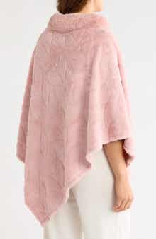 Faux Fur Cowl Neck Poncho