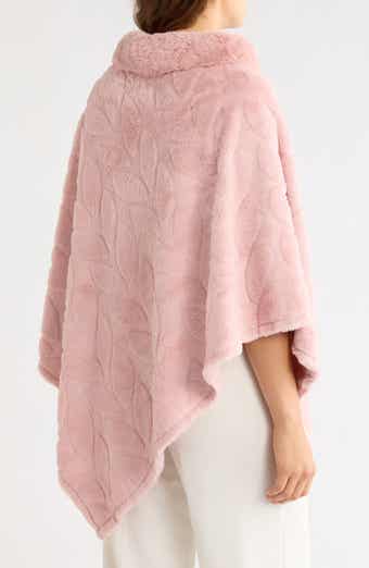 Faux Fur Cowl Neck Poncho