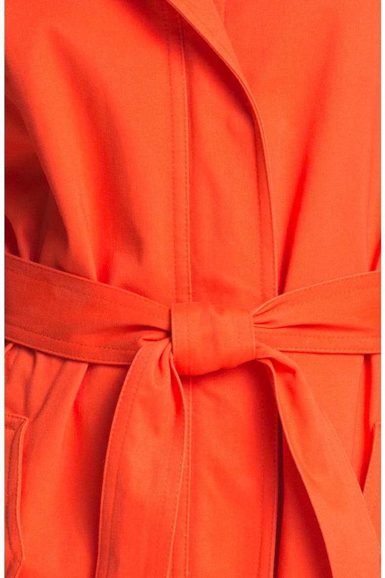 Hooded Trench Coat, Alternate, color, ORANGE