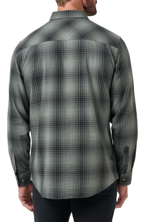 Travismathew Cloud Plaid Flannel Button-up Shirt In Green
