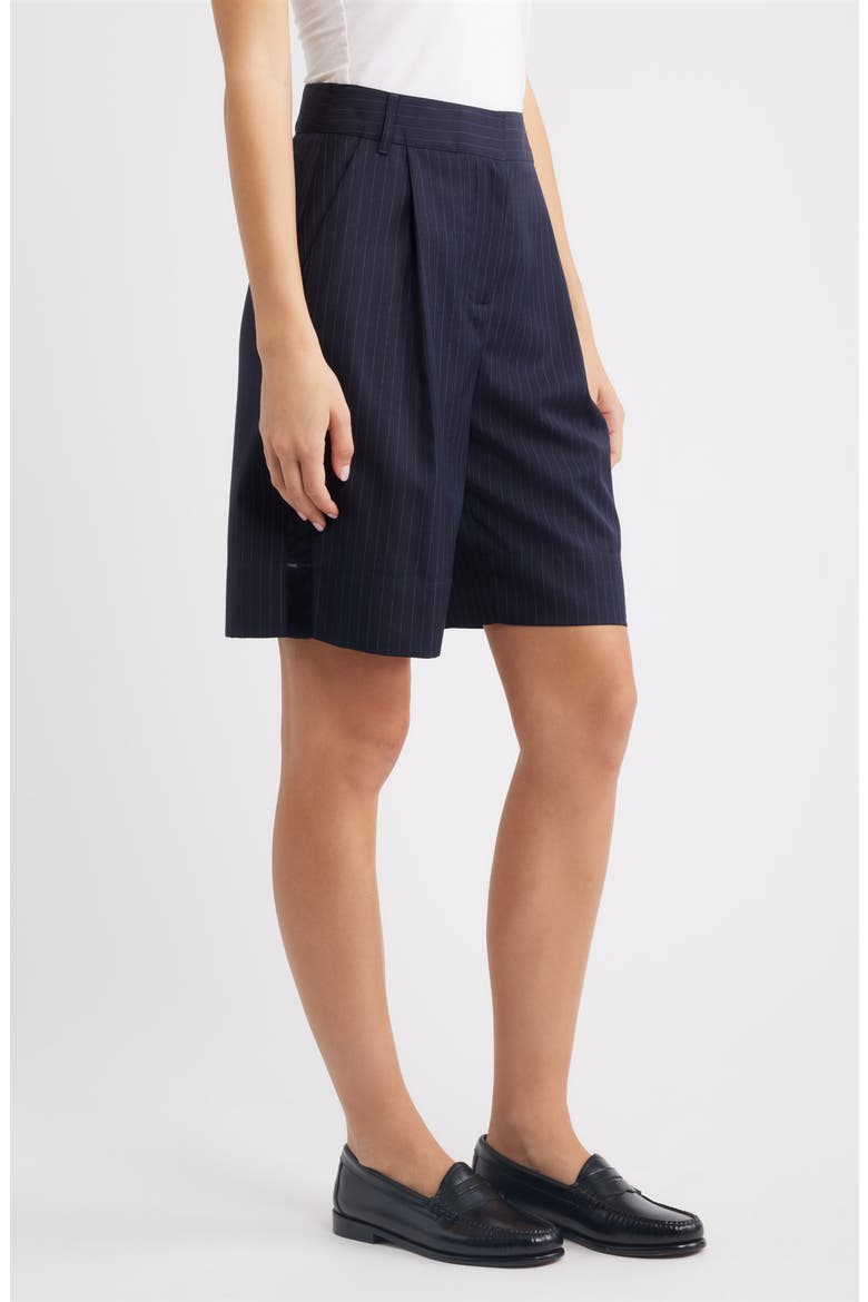 Pinstriped Bermuda Shorts, Alternate, color, NAVY