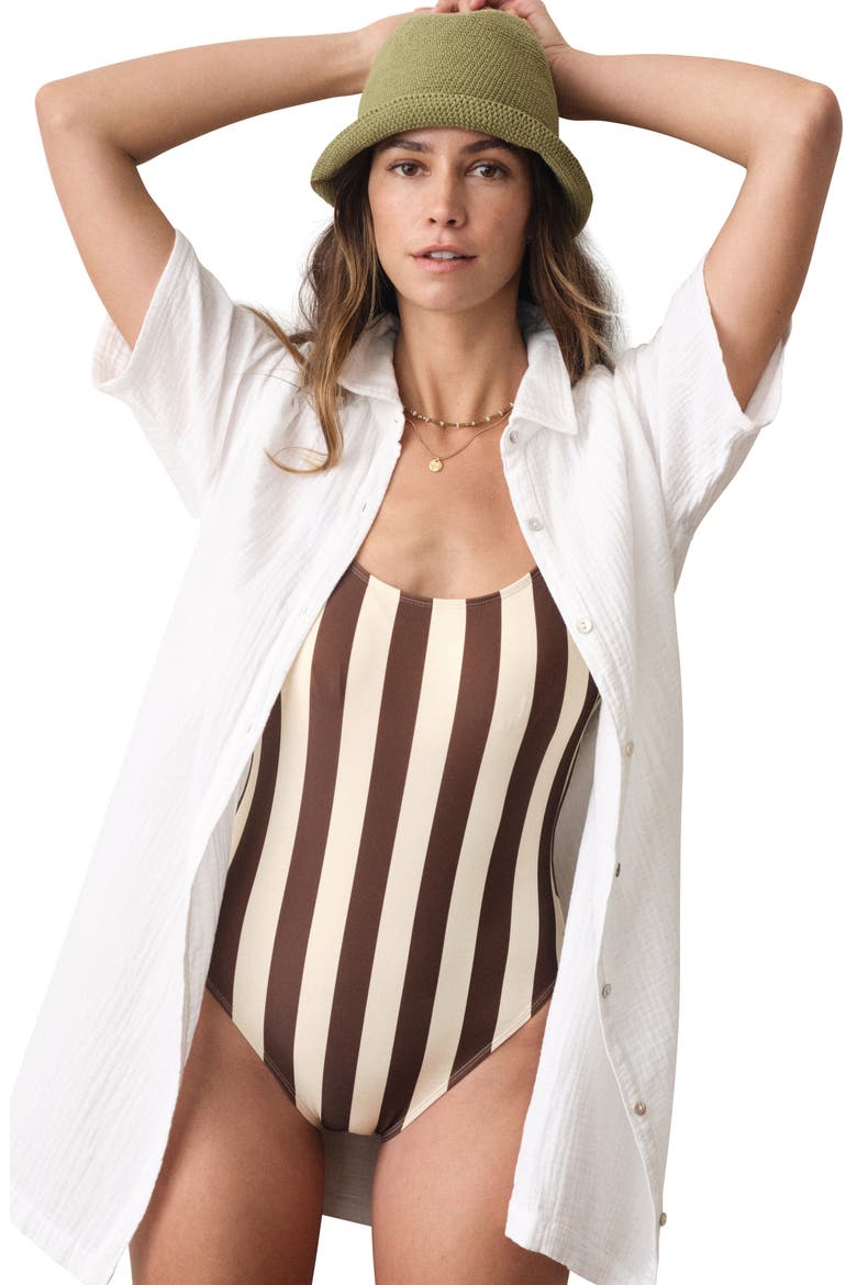 Bianca Organic Cotton Cover-Up Shirtdress, Alternate, color, WHITE