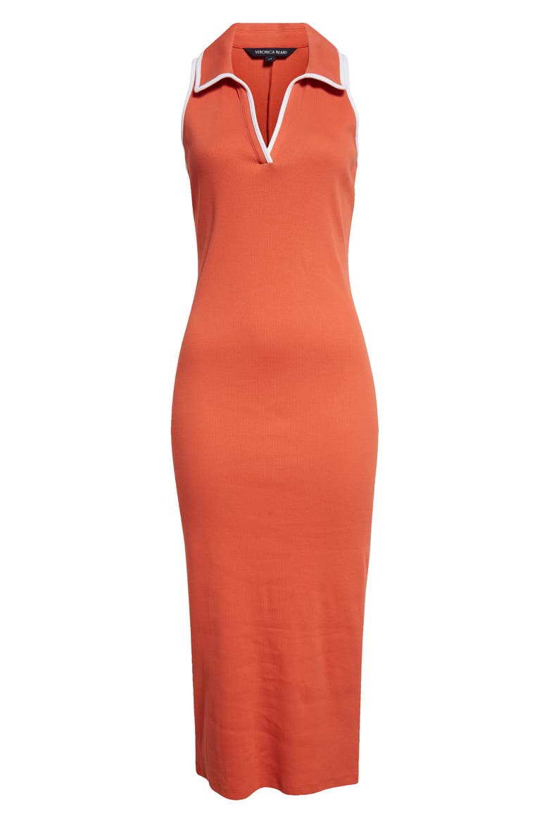 Darien Stretch Cotton Polo Dress, Alternate, color, PERSIMMON