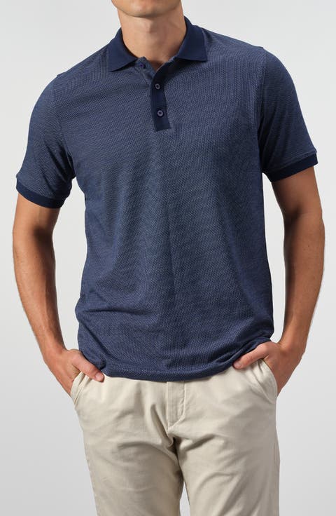 Cotton Jacquard Knit Polo