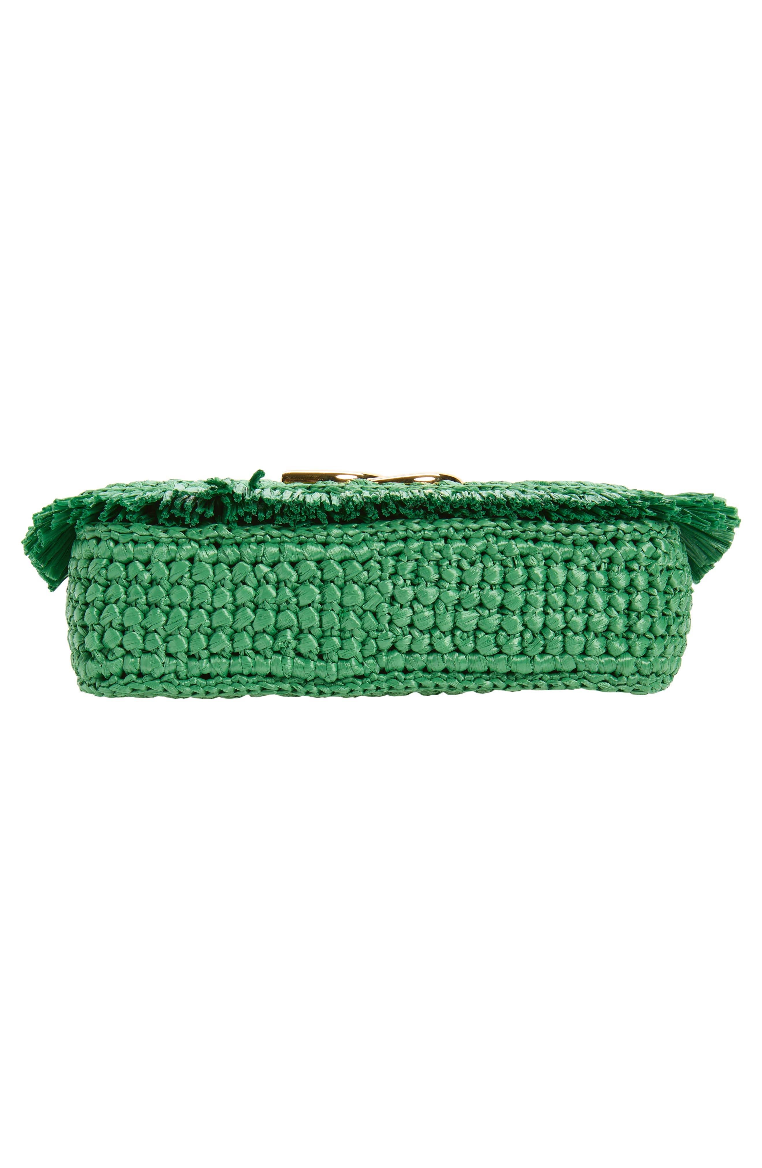 Faux Raffia Shoulder Bag, Alternate, color, 80535 ESMERALDO 1