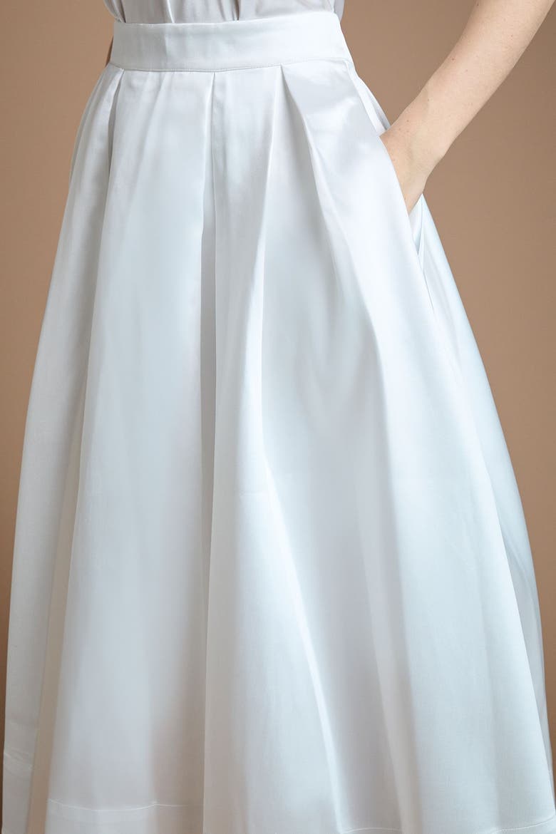 Bridal Pleated Midi Skirt, Alternate, color, Ivory