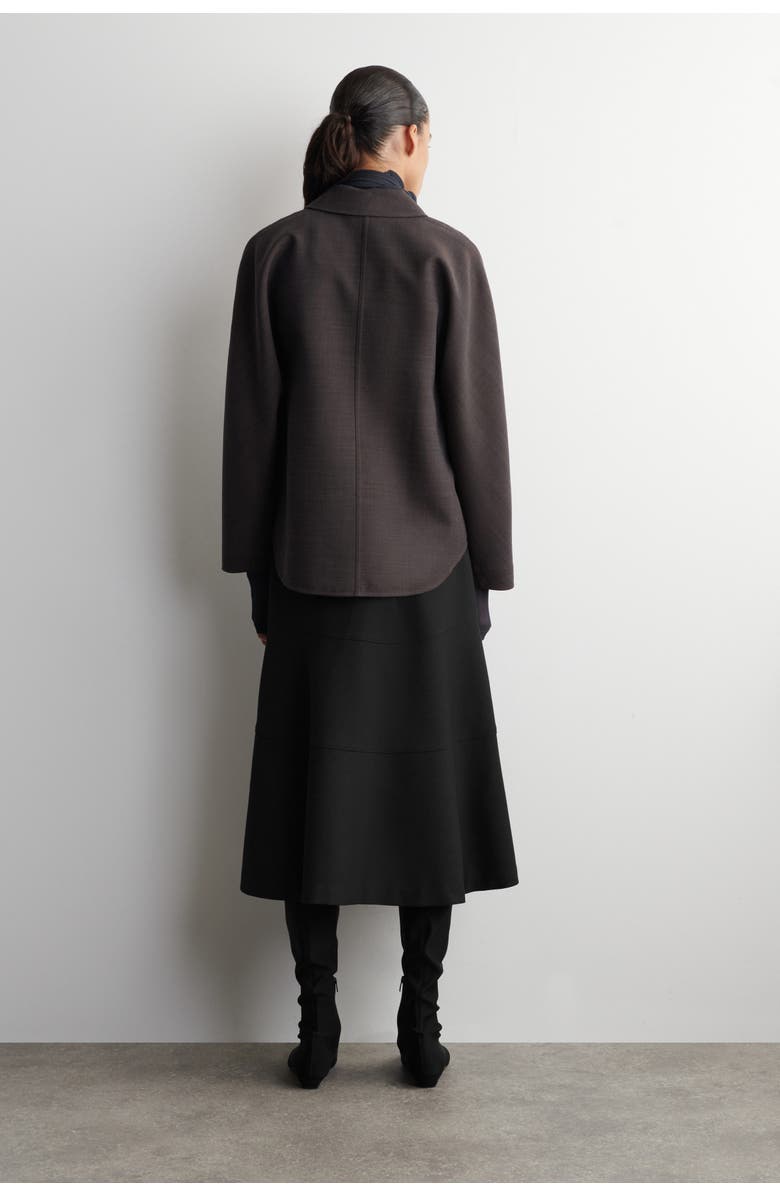 COS Rounded Wool-Blend Shirt, Alternate, color, Brown