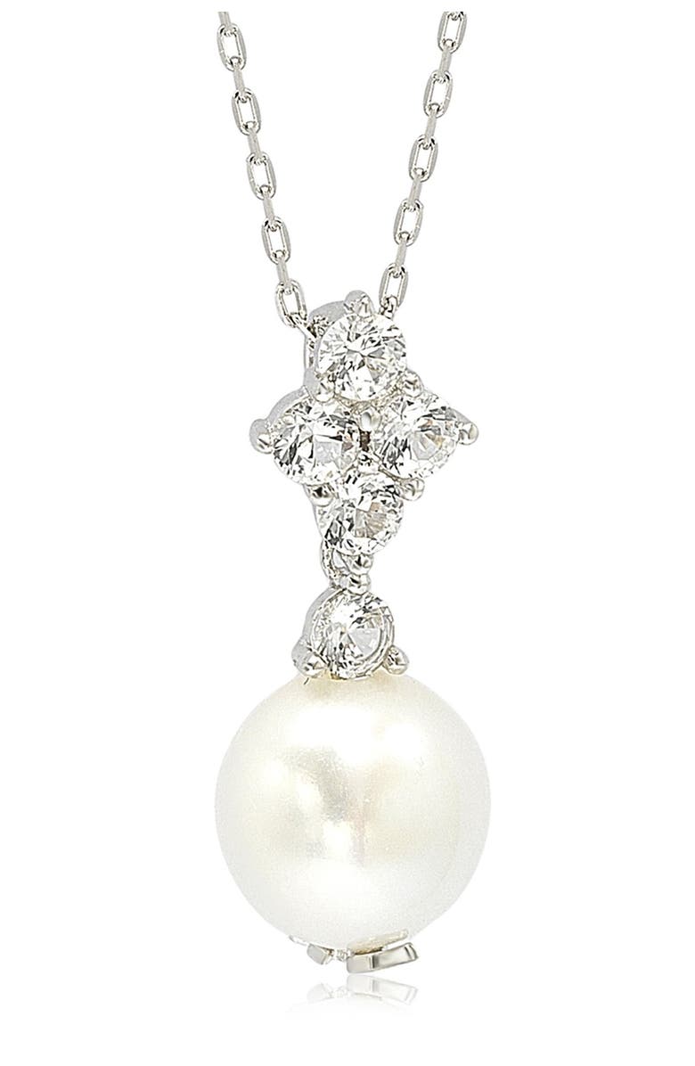 SUZY LEVIAN Sterling Silver 10mm Cultured Freshwater Pearl Pendant Necklace, Main, color, 