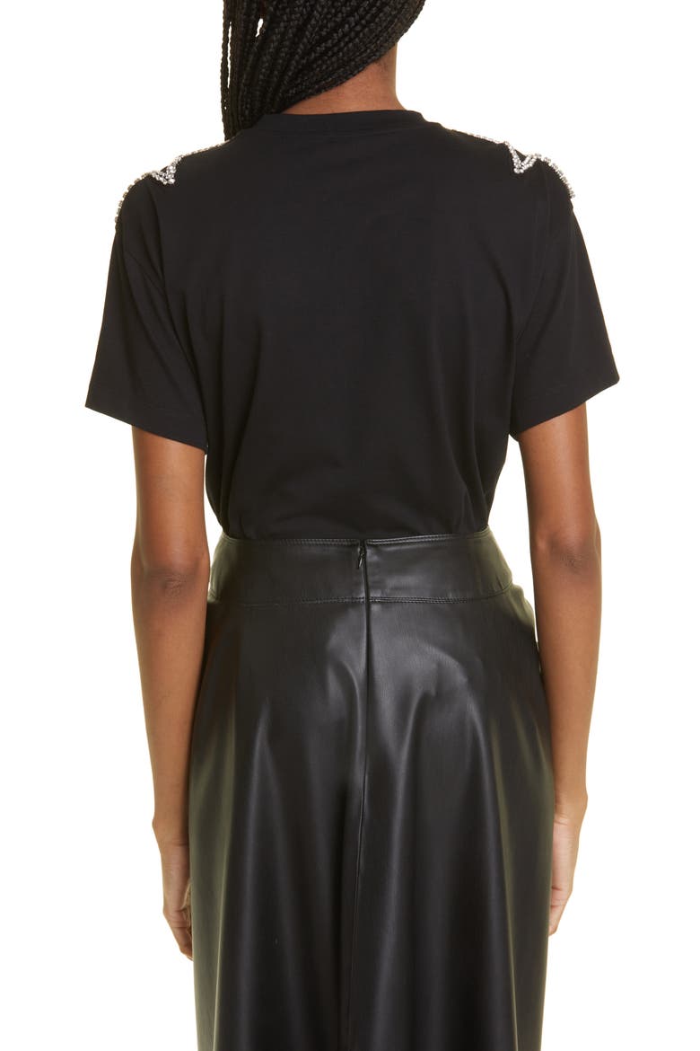 Embellished Star Cotton T-Shirt, Alternate, color, 1000 BLACK