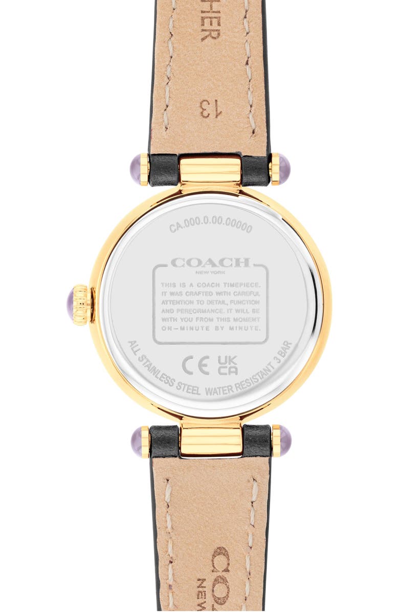 COACH Cary Leather Strap Watch, 26mm, Alternate, color, Gold