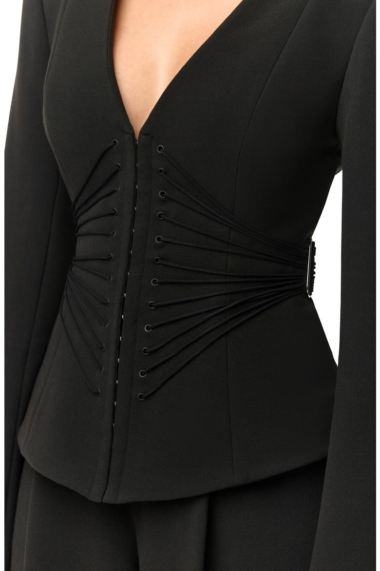 Suiting Corset Blazer, Alternate, color, BLACK