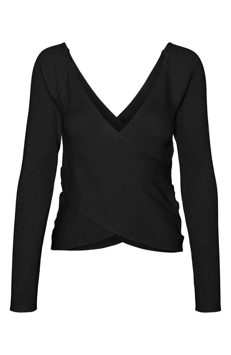 VERO MODA Willow Crisscross Pullover Sweater, Alternate, color, Black