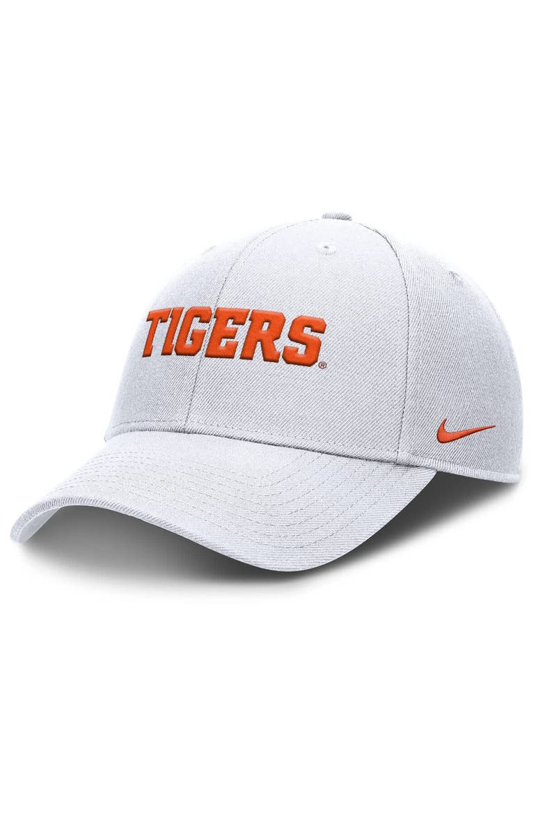 Men's Nike White Clemson Tigers 2025 On-Field Rise Performance Adjustable Hat, Main, color, White