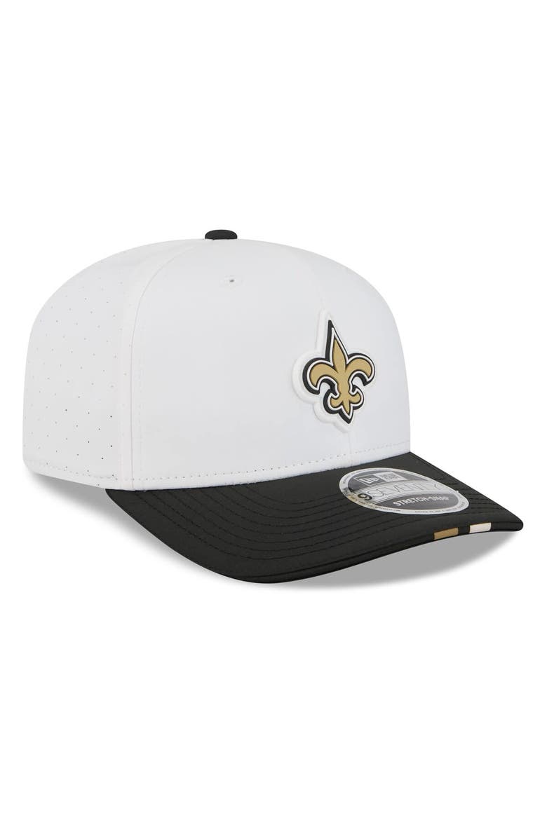 Men's New Era  White/Black New Orleans Saints 2025 NFL Training Camp 9SEVENTY Adjustable Hat, Alternate, color, White