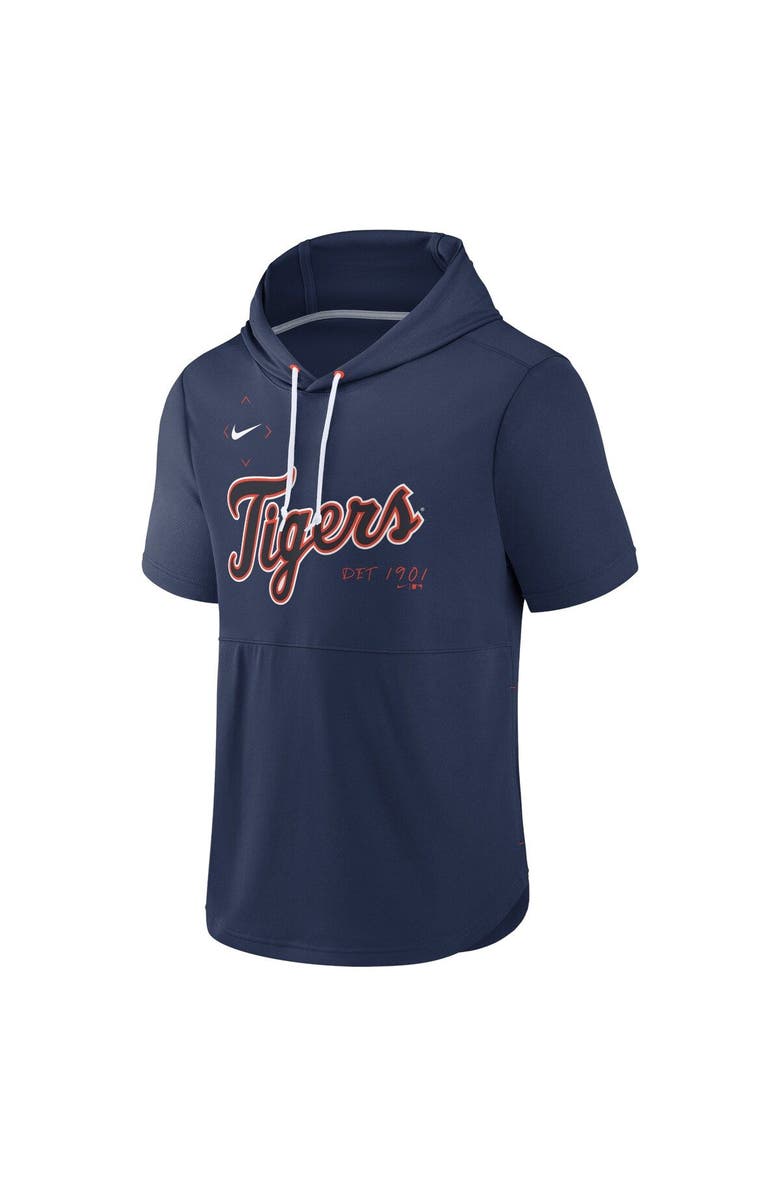 Nike Men's Nike Navy Detroit Tigers Springer Short Sleeve Team Pullover Hoodie, Alternate, color, Navy