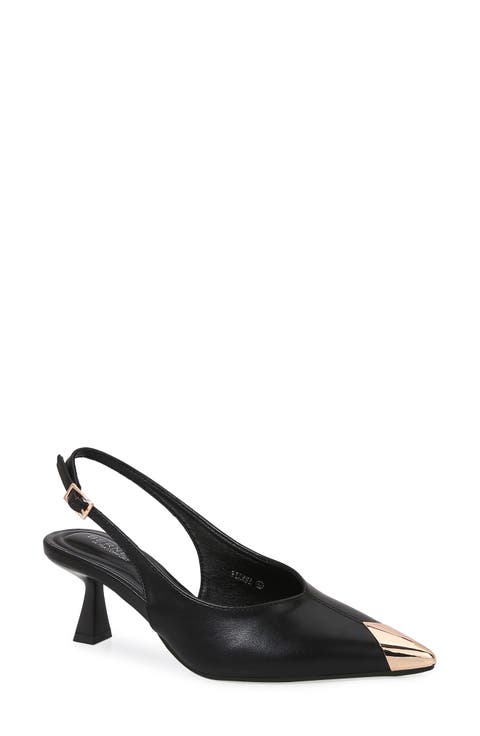 Vianna Cap Toe Slingback Pump (Women)