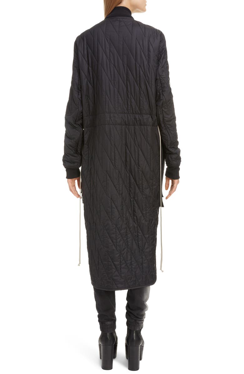 Rick Owens Suede Pocket Quilted Longline Jacket, Alternate, color, 