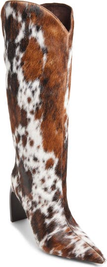 Pinpoint Pointed Toe Knee High Western Boot