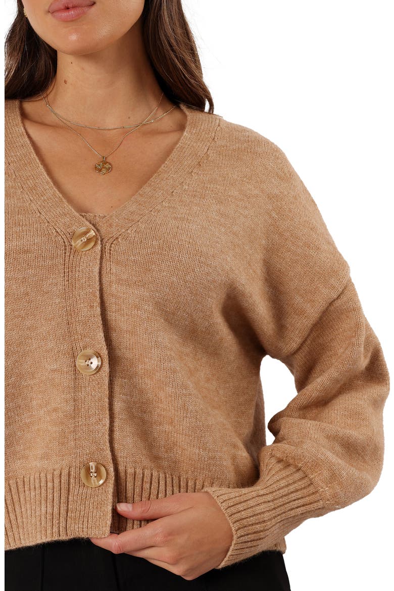 Isabel V-Neck Cardigan, Alternate, color, MEDIUM BEIGE