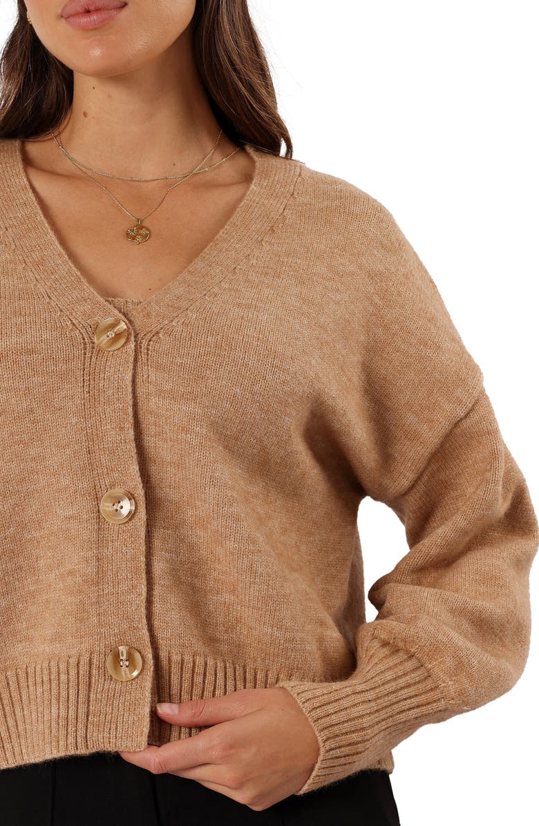 Petal & Pup Isabel V-Neck Cardigan, Alternate, color, Medium Beige