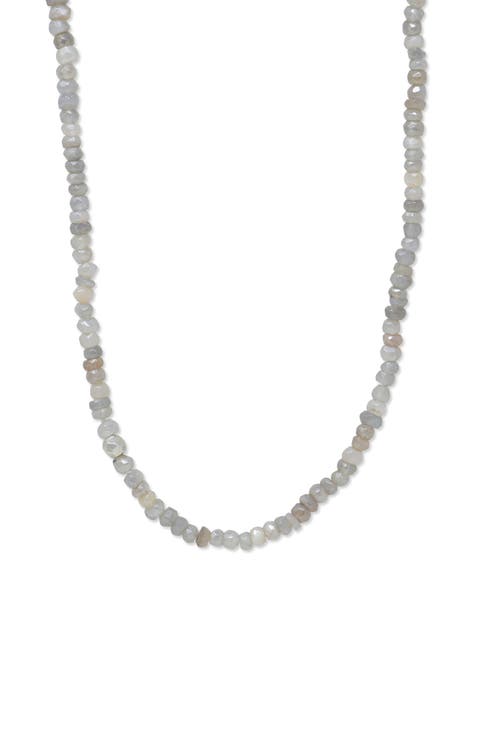 Bohème Faceted Grey Moonstone Rondelle Necklace