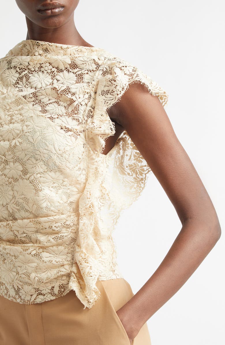 A.L.C. Astrid Lace Ruffle Top, Alternate, color, Crema Dolce