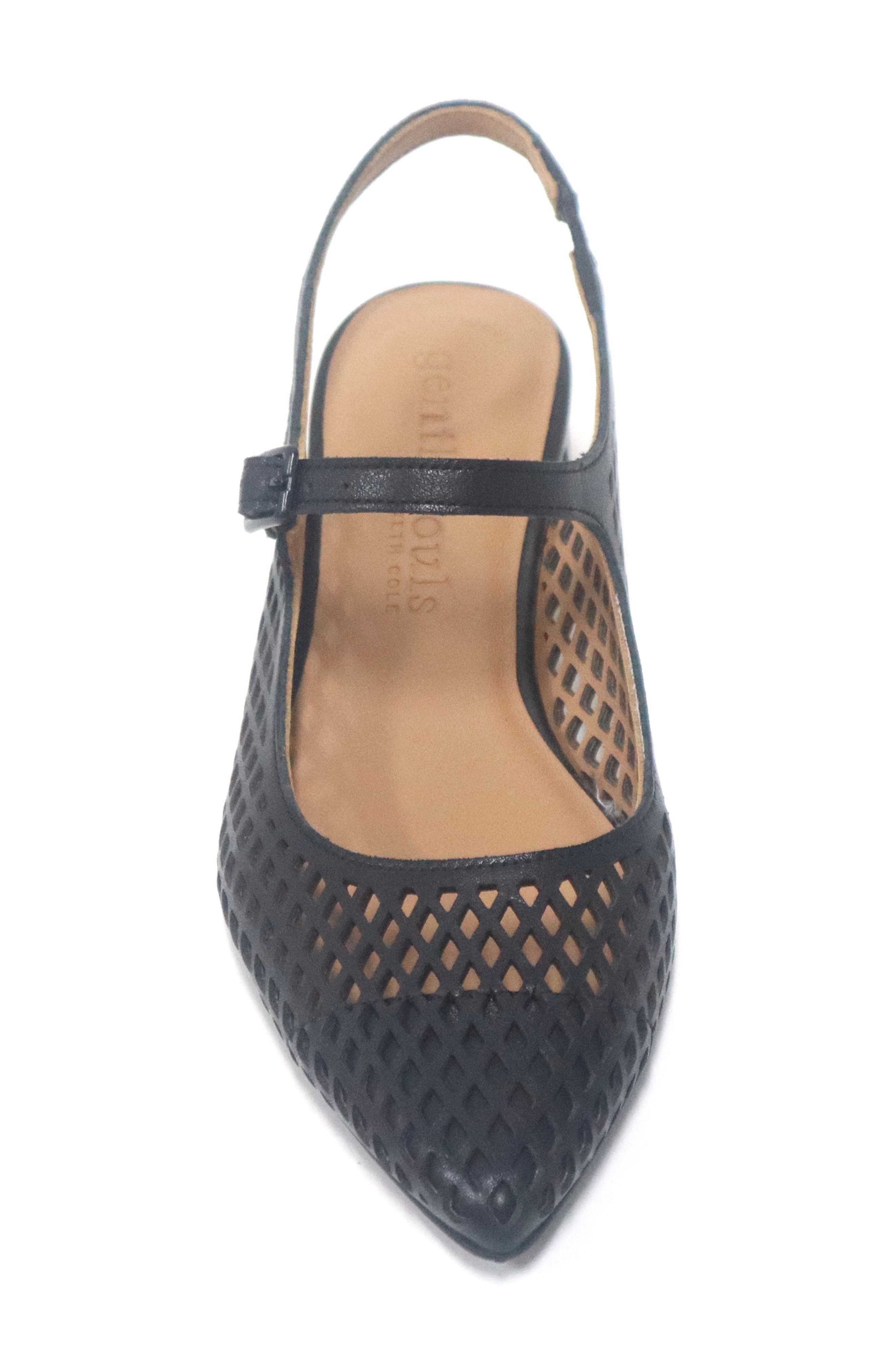 Gentle Souls Gladys Perf Slingback Pump, Alternate, color, Black Leather