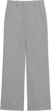 Theory Plaid Wide Leg Wool Blend Pants