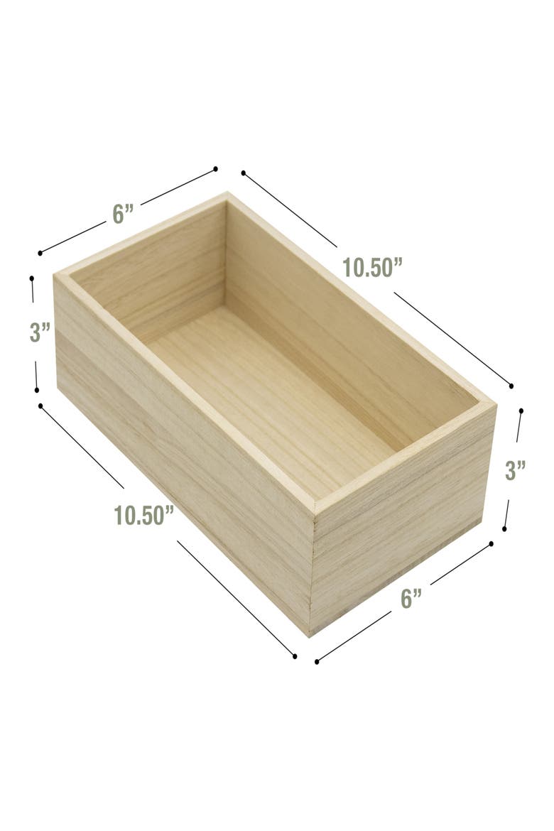 Set of 4 Wood Crates, Alternate, color, NATURAL