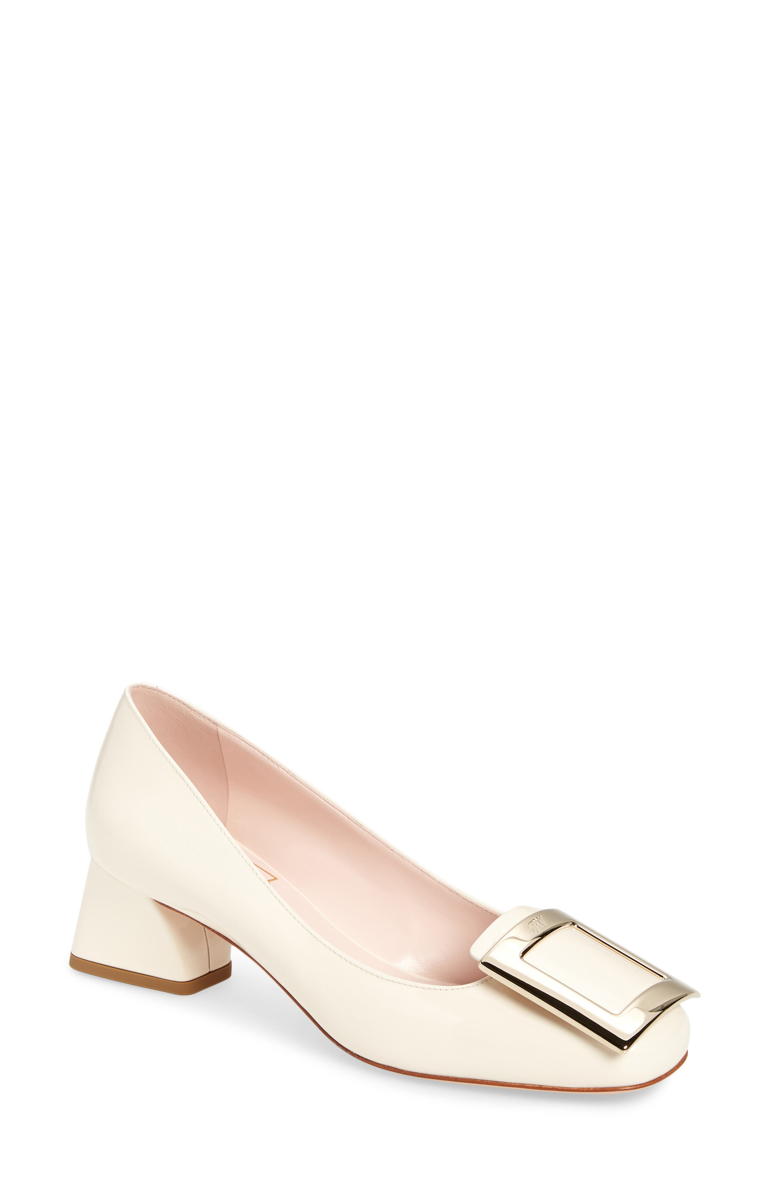 Tres Vivier Block Heel Pump, Main, color, WHITE
