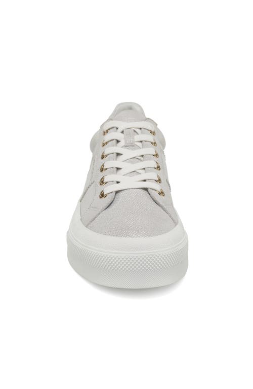 Jslides Footwear Gatsby Platform Sneaker In White Silver