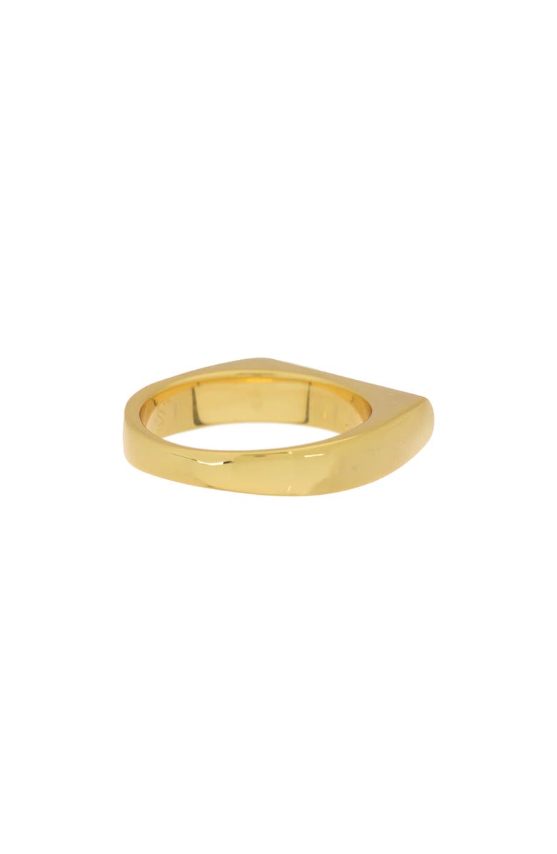 SAVVY CIE JEWELS 18K Yellow Gold Plated Bar Signet Ring, Alternate, color, Yellow Gold