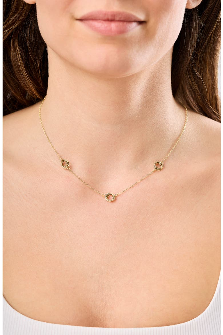 14k Gold Station Necklace, Alternate, color, 14K YELLOW GOLD