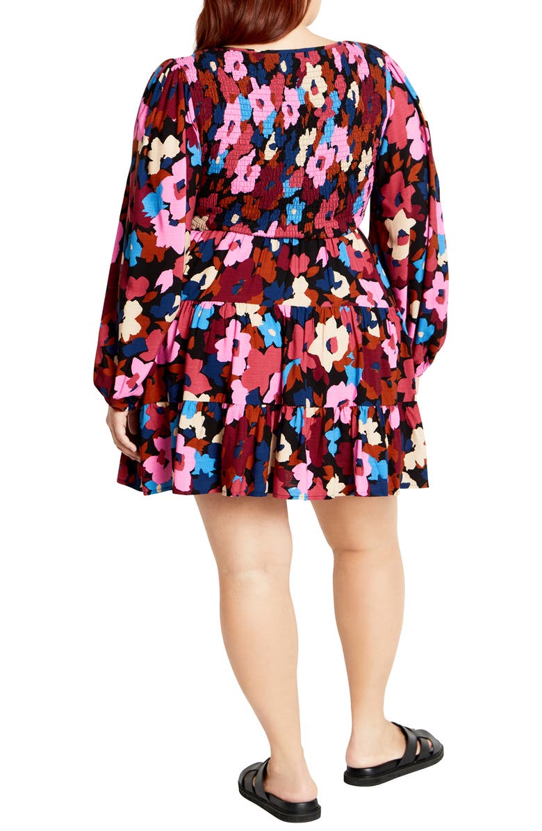 City Chic Jemma Long Sleeve Fit & Flare Minidress, Alternate, color,