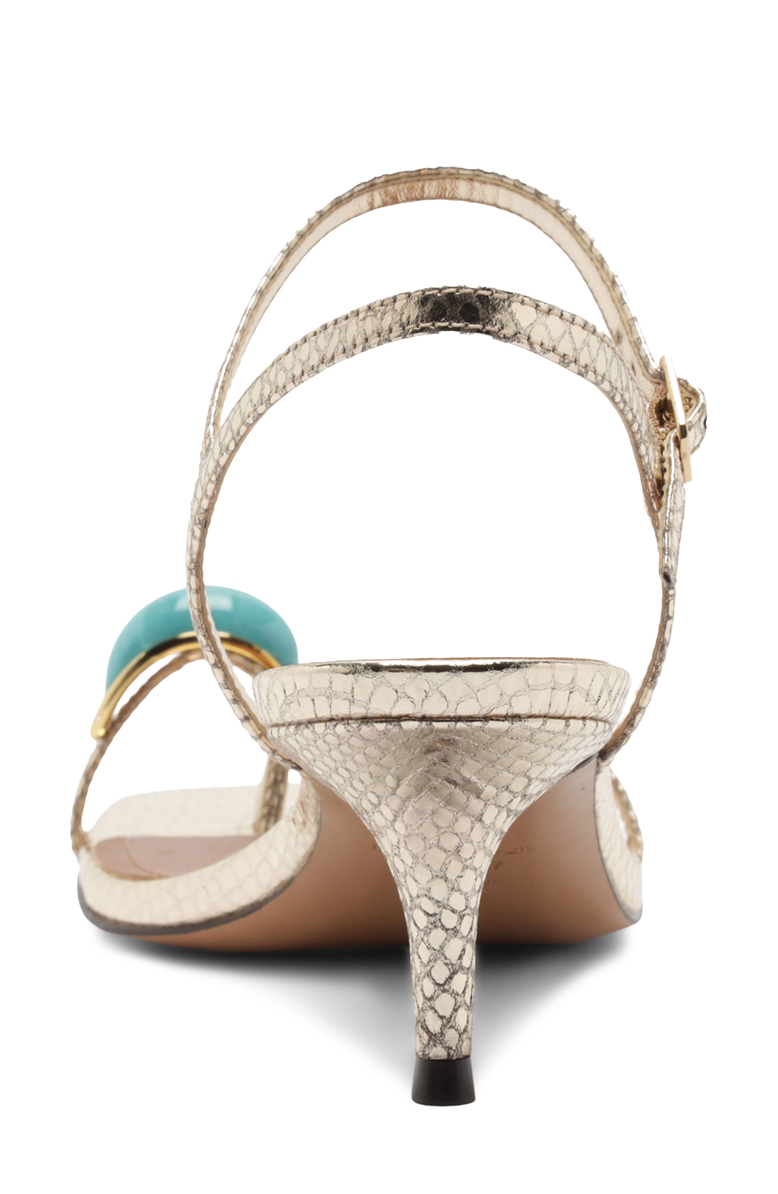 Arezzo Sofia Ankle Strap Sandal, Alternate, color, Platino