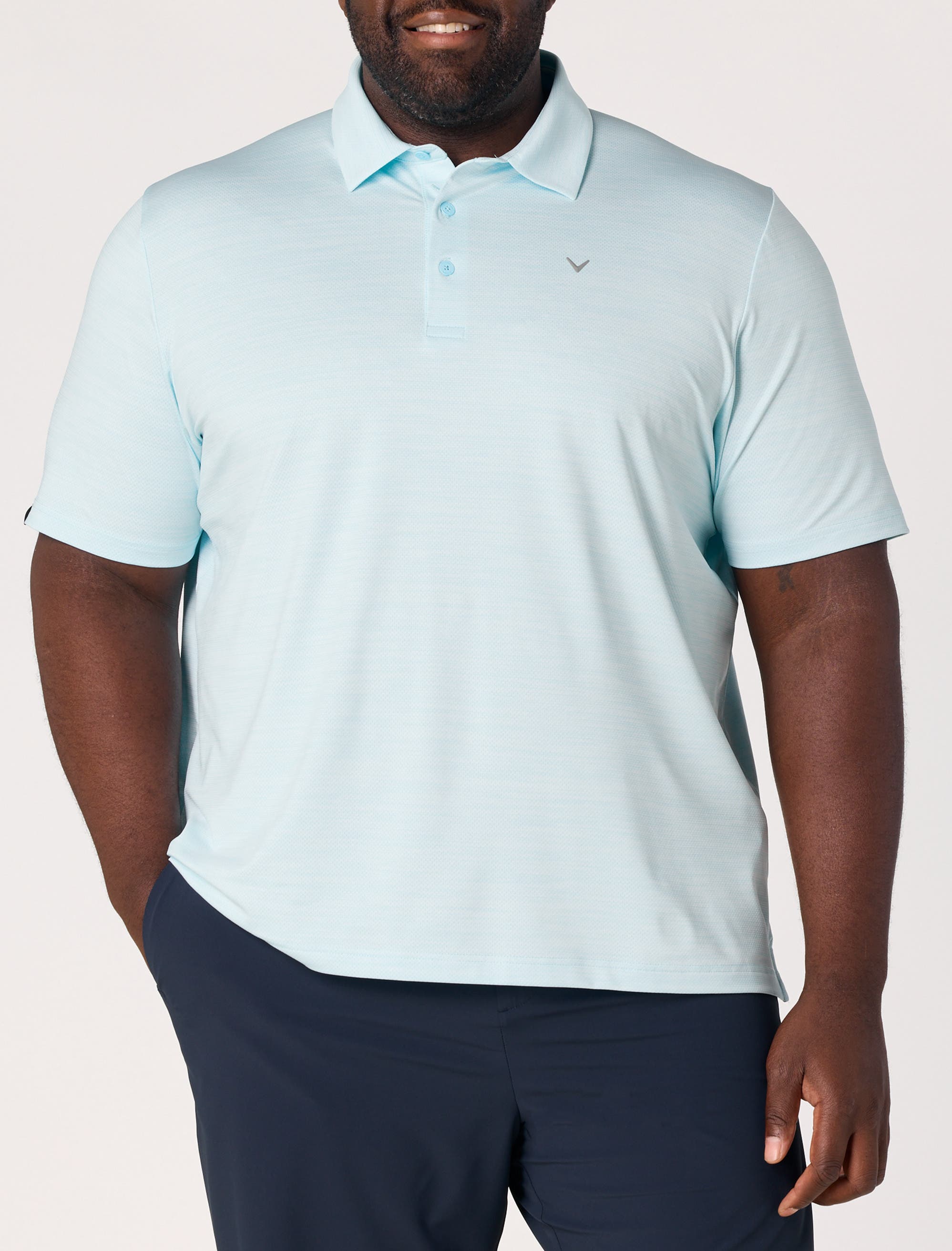 Callaway Big & Tall Heathered Jacquard Polo Shirt In Atomizer Heather