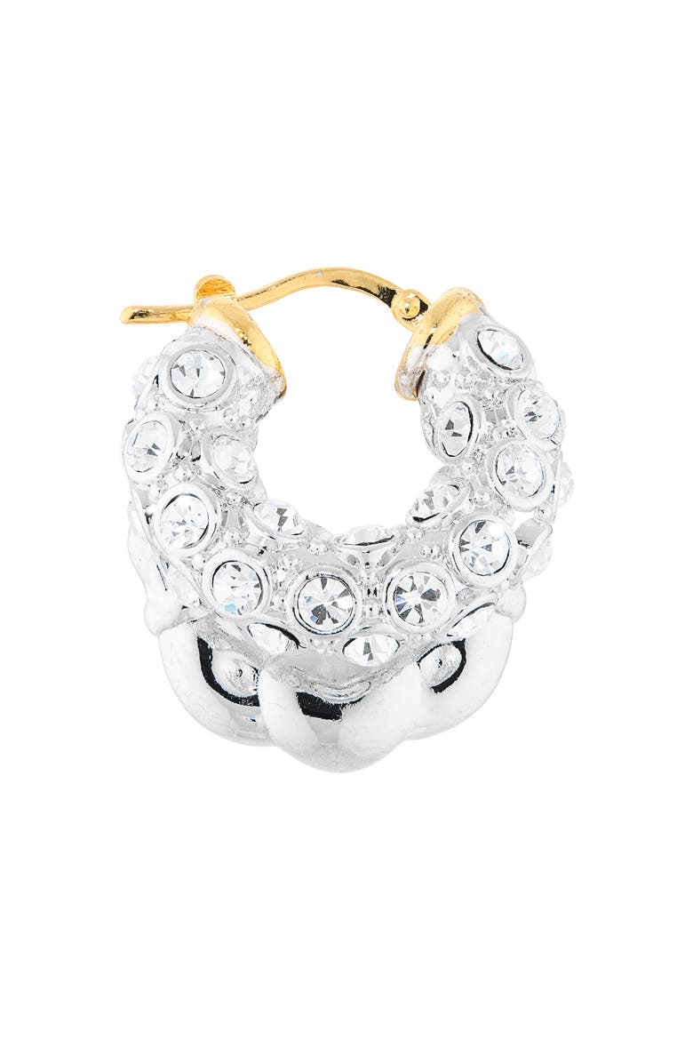 Stacked Rhinestone Hoop Earrings, Alternate, color, RHODIUM/ GOLD/ CRYSTAL