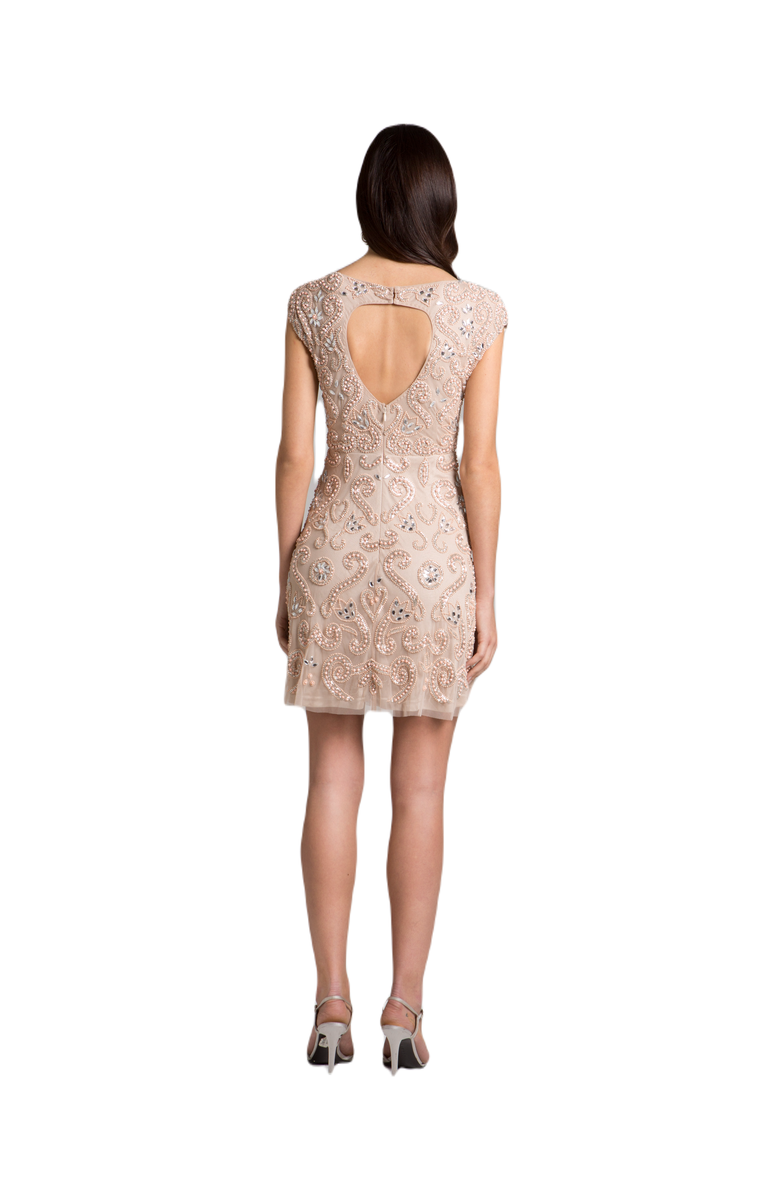 LARA New York Short Sleeve Beaded Cocktail Dress, Alternate, color,