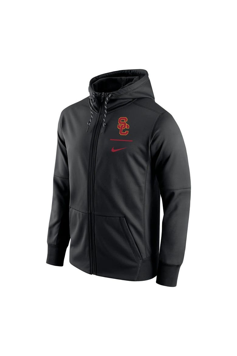 Men's Nike Black USC Trojans Logo Stack Performance Full-Zip Hoodie, Alternate, color, Black