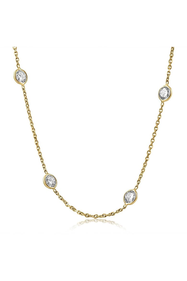 4Ct Diamonds By The Yard Necklace 14K Gold Lab Grown Station Pendant, Main, color, 14k Yellow Gold