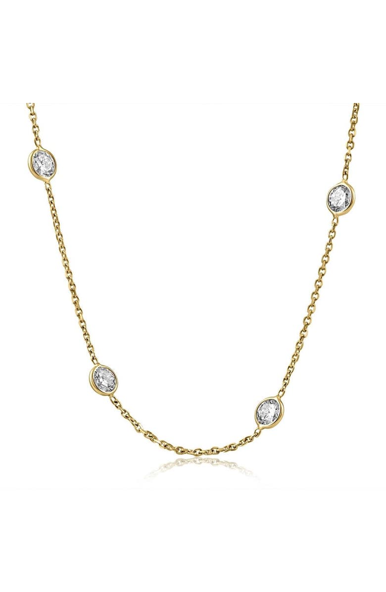 Bliss Diamond 4Ct Diamonds By The Yard Necklace 14K Gold Lab Grown Station Pendant, Main, color, 14K Yellow Gold