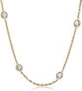 Bliss Diamond 4Ct Diamonds By The Yard Necklace 14K Gold Lab Grown Station Pendant