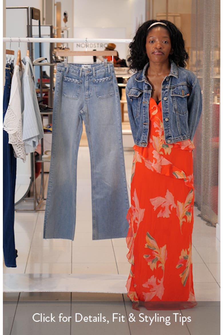 Sofia Braided Patch Pocket Split Hem Flare Jeans video
