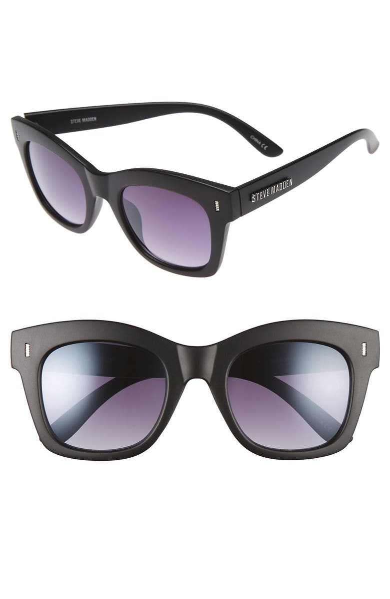 Steve Madden 50mm Square Retro Sunglasses, Main, color, 