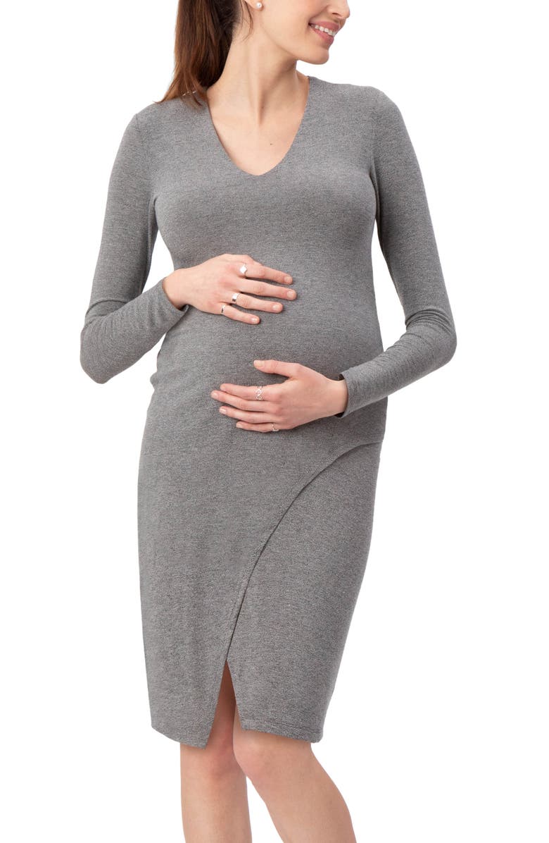 Stowaway Collection Lenox Long Sleeve Maternity Dress, Main, color,